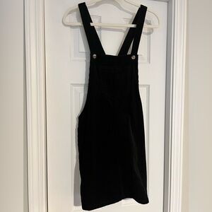 Forever21 Black Corduroy Overall Dress